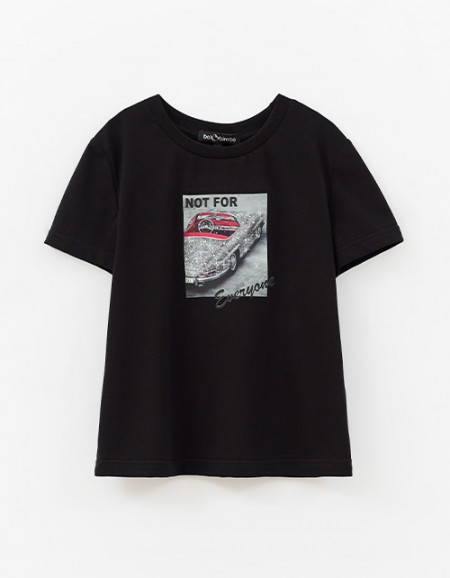 Чёрная футболка для девочки