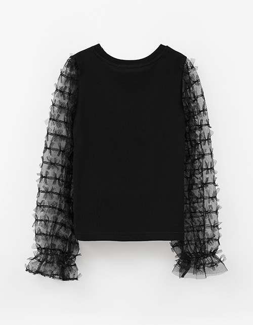 Чёрный лонгслив для девочки Чёрный лонгслив для девочки