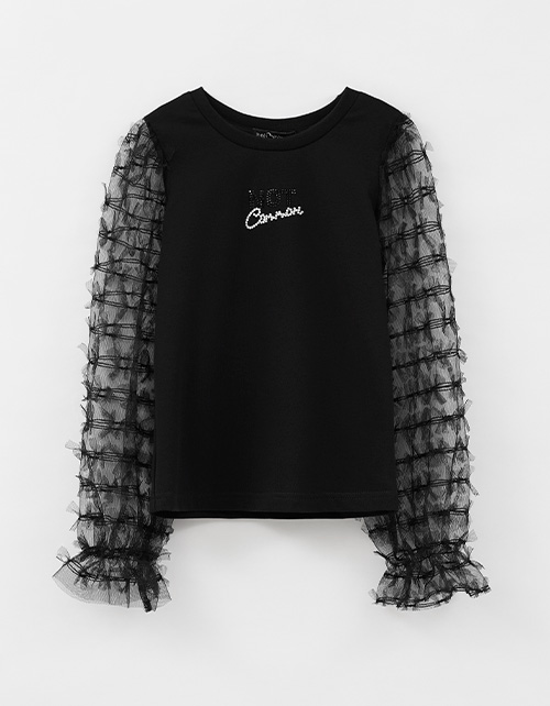 Чёрный лонгслив для девочки Чёрный лонгслив для девочки