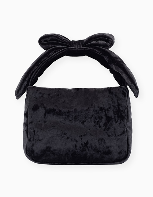 Элегантная чёрная бархатная сумка для девочки