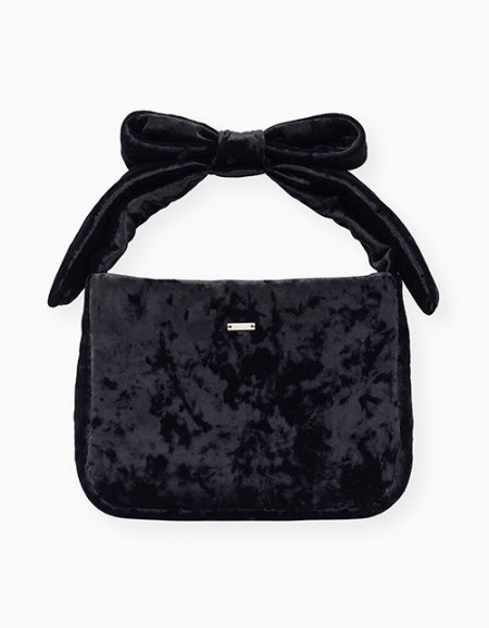 Элегантная чёрная бархатная сумка для девочки