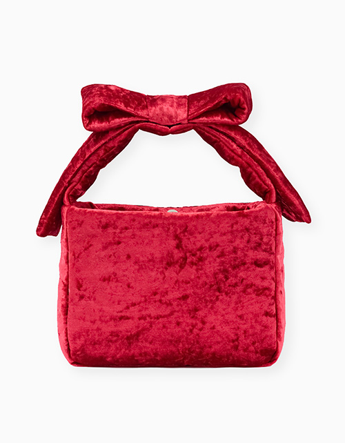 Красная бархатная сумка для девочки