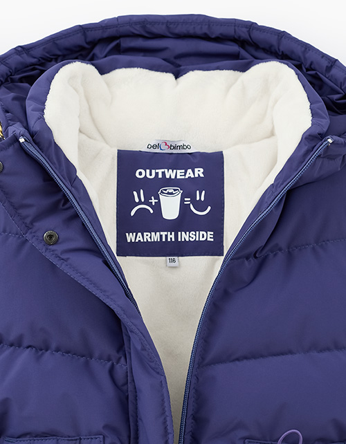 Тёмно-синяя зимняя куртка для девочки