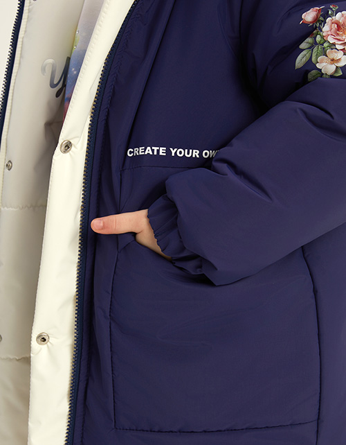 Зимняя двухсторонняя куртка для девочки