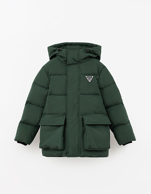 Тёмно-зелёная зимняя куртка для мальчика