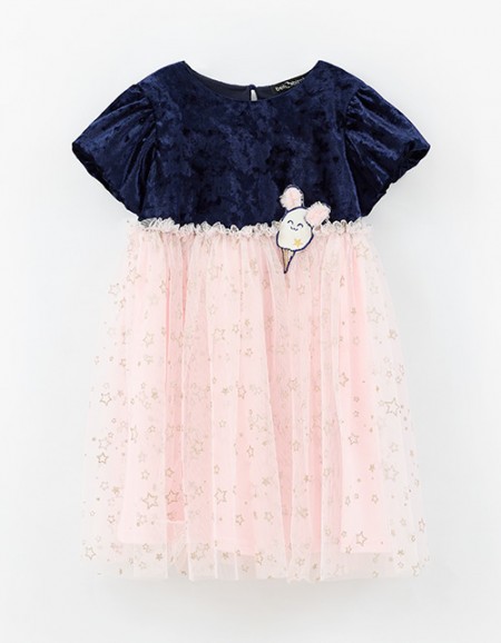 Контрастное платье звезды для девочки