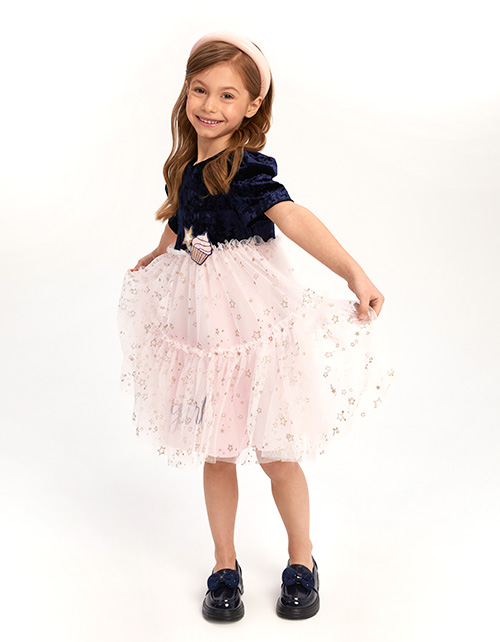 Контрастное платье звезды для девочки