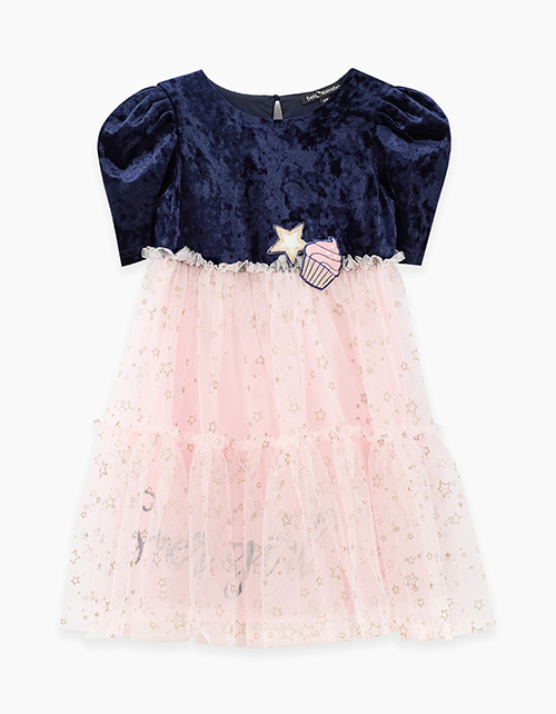 Контрастное платье звезды для девочки