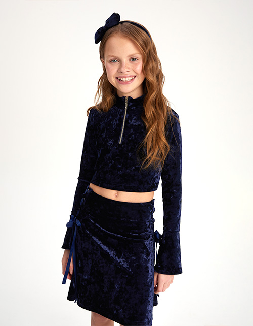 Бархатный кроп-топ для девочки