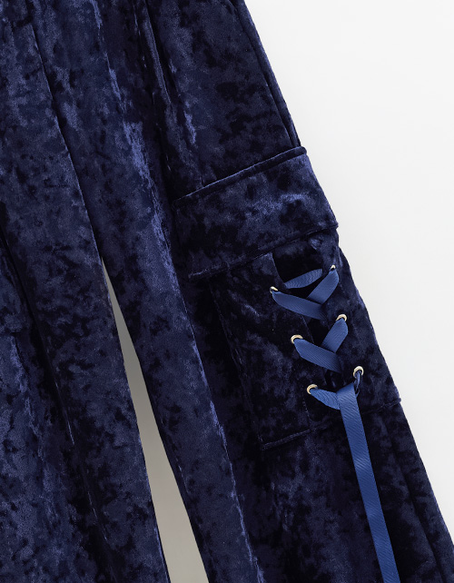 Бархатные брюки-карго для девочки