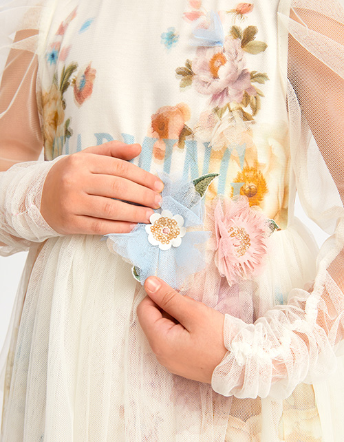 Дизайнерское воздушное нарядное платье для девочки