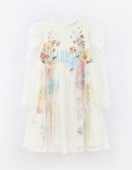 Дизайнерское воздушное нарядное платье для девочки