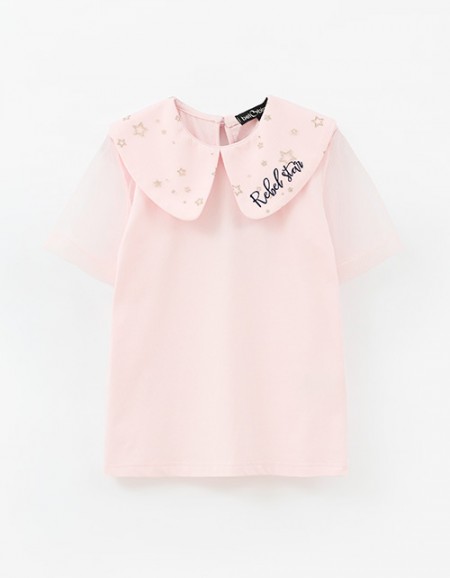 Футболка с воротником для девочки