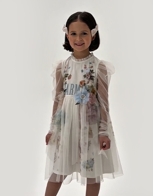 Дизайнерское воздушное нарядное платье для девочки