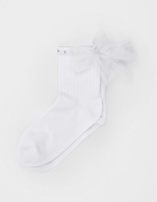 Белые носки с бантом для девочки Белые носки с бантом для девочки