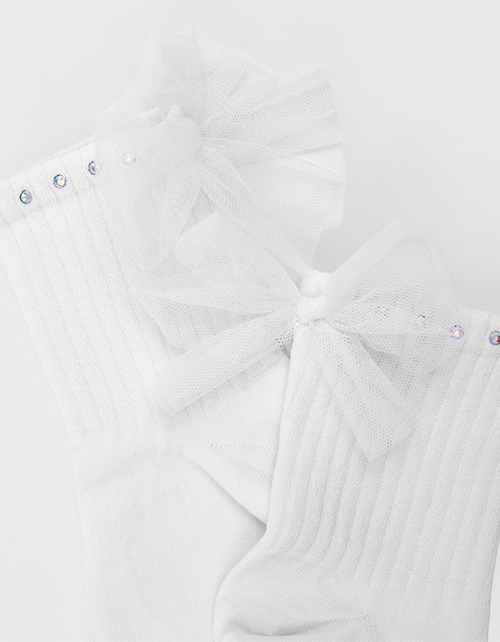 Белые носки с бантом для девочки Белые носки с бантом для девочки