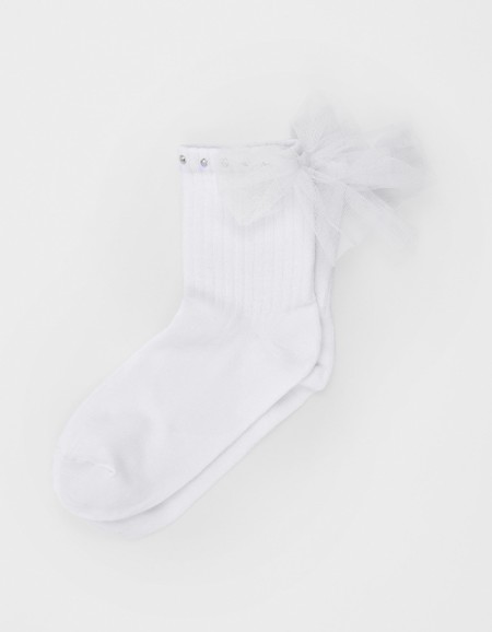 Белые носки с бантом для девочки