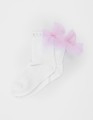 Белые носки с лиловым бантом для девочки
