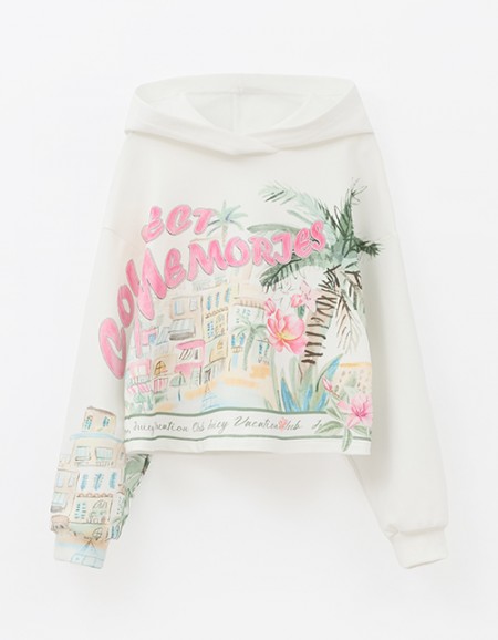 Укороченное худи для девочки