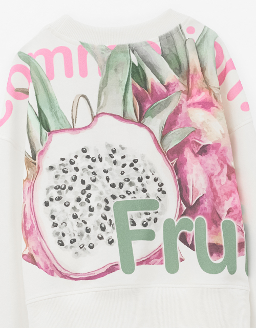 Дизайнерский молочный свитшот для девочки Дизайнерский молочный свитшот для девочки