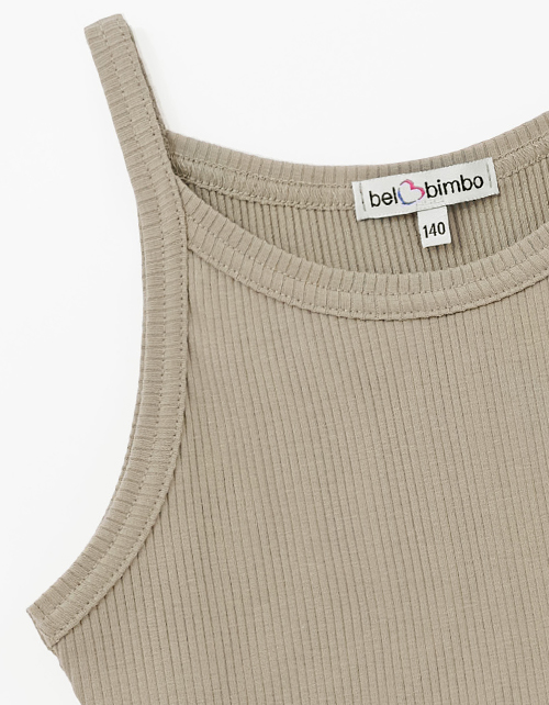 Оливковый укороченный топ на бретелях для девочки