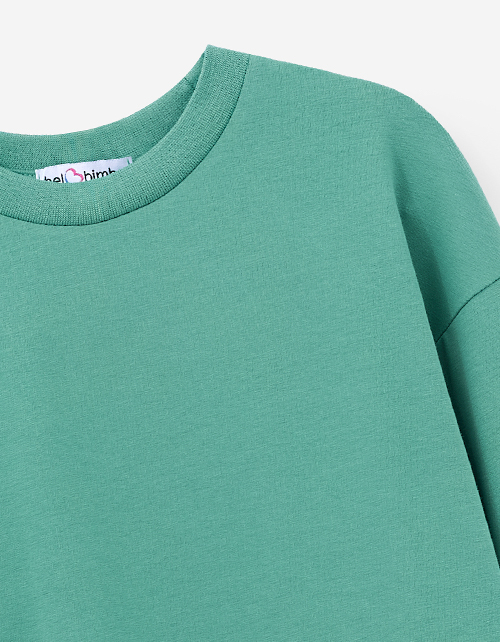 Тёмно-зелёный лонгслив