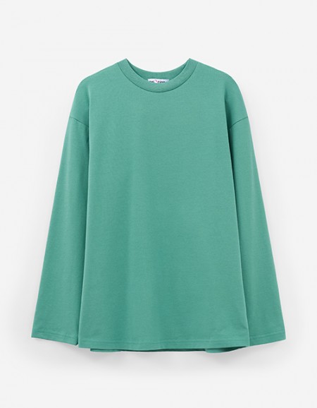 Тёмно-зелёный лонгслив