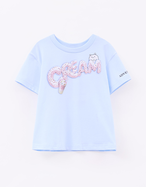 Голубая футболка для девочки