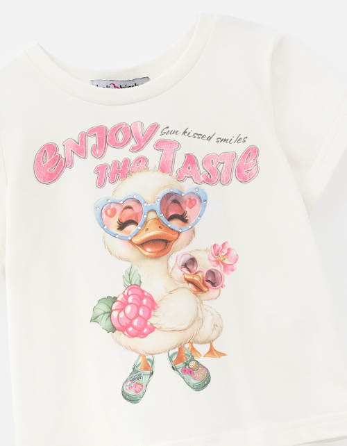 Молочная футболка для девочки