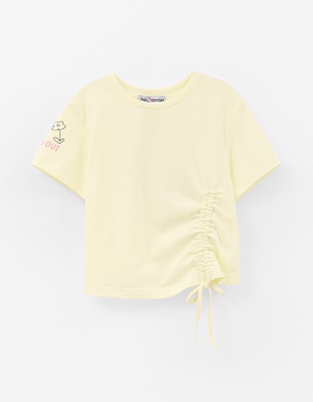 Светло-жёлтая футболка с регулировкой для девочки