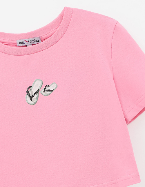 Розовый укороченный топ для девочки Розовый укороченный топ для девочки