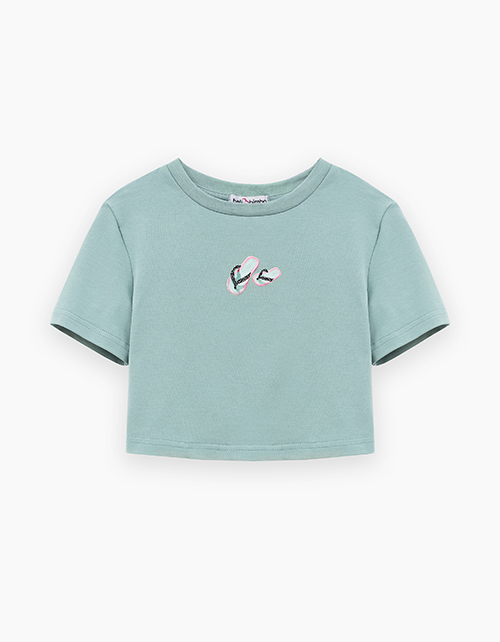 Мятный укороченный топ для девочки