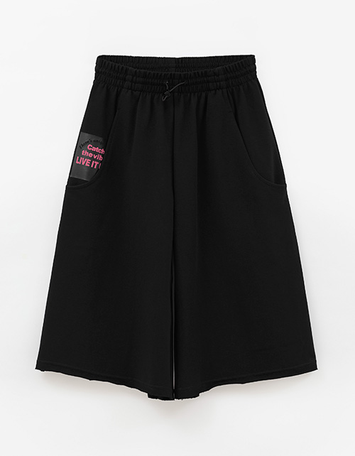 Чёрные удлинённые бермуды для девочки