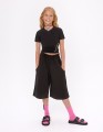 Чёрные удлинённые бермуды для девочки