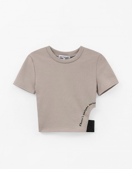 Оливковый кроп-топ для девочки