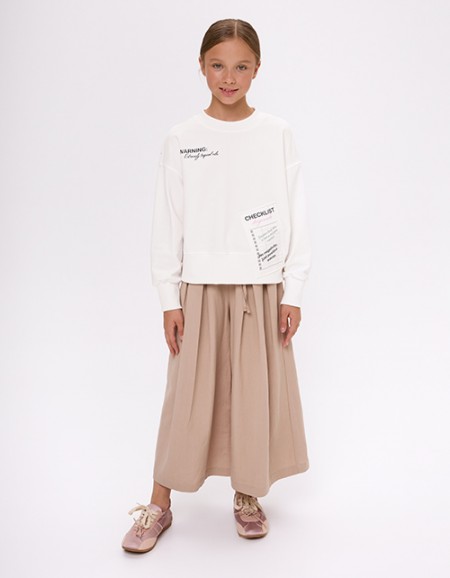 Льняные укороченные кюлоты для девочки