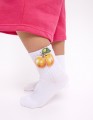 Белые носки с абрикосом для девочки