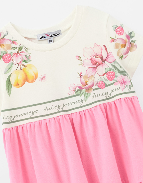 Яркое платье с каскадной юбкой для девочки