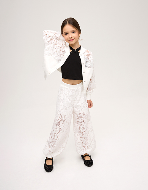 Ажурные брюки-джоггеры для девочки Ажурные брюки-джоггеры для девочки