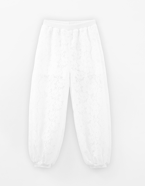 Кружевные брюки-джоггеры для девочки