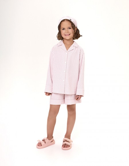 Шорты в полоску в пижамном стиле для девочки