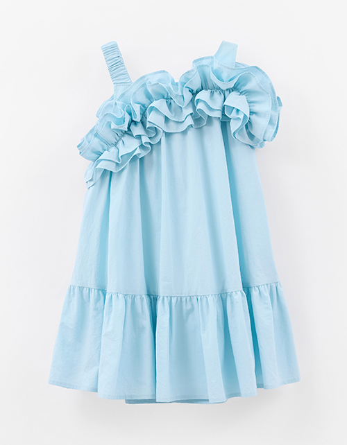 Летнее платье в светло-бирюзовом оттенке для девочки